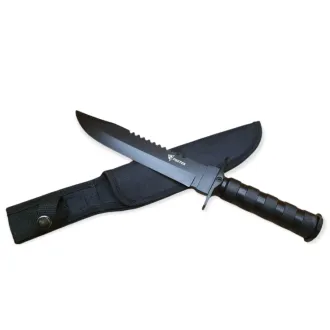 Taktický nůž MILITARY FINKA SURVIVAL 35 cm černý/stříbrný