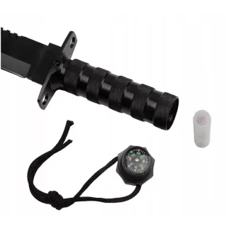 Taktický nůž MILITARY FINKA SURVIVAL 35 cm černý/stříbrný