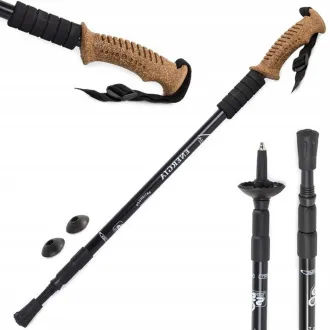 Trekingové hole Nordic Walking s ergonomickou, korkovou rukojetí, 135 cm, 2 ks Trekingové hole Nordic Walking s ergonomickou, korkovou rukojetí, 135 cm, 2 ks