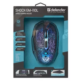 Defender Shock GM-110L Myš drátová, černá, 3200DPI