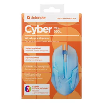 Defender Cyber MB-560L Myš drátová, bílá, 1200DPI Defender Cyber MB-560L Myš drátová, bílá, 1200DPI