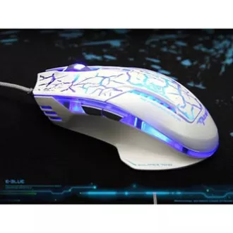 E-blue Mazer Pro Myš drátová, bílo-modrá, 2500DPI, e-box E-blue Mazer Pro Myš drátová, bílo-modrá, 2500DPI, e-box
