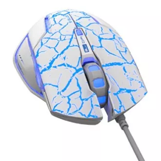 E-blue Mazer Pro Myš drátová, bílo-modrá, 2500DPI
