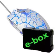 E-blue Cobra Myš drátová, bílo-modrá, 2500DPI, e-box