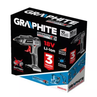 Tavící pistole ENERGY+ 200W, Graphite 58G040, Maximální teplota 210c, černá Tavící pistole ENERGY+ 200W, Graphite 58G040, Maximální teplota 210c, černá