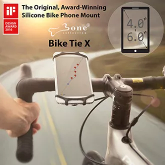 Držák mobilu Bone Bike Tie X, na kolo, nastavitelná velikost, černý, 4-6", silikon, k připevnění na řídítka, černá Držák mobilu Bone Bike Tie X, na kolo, nastavitelná velikost, černý, 4-6", silikon, k připevnění na řídítka, černá
