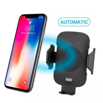 Držák mobilu do auta, s bezdrátovým nabíjením, motorické uchycení, senzor pohybu, Qi, černá Držák mobilu do auta, s bezdrátovým nabíjením, motorické uchycení, senzor pohybu, Qi, černá
