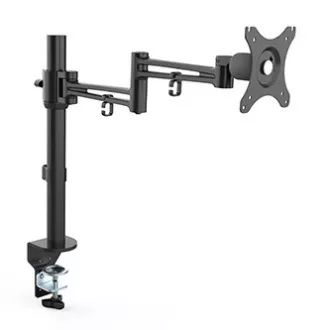 Polohovatelný držák pro monitor, černý, 10KG, svorka, 17"-30", otočný, 75x75/100x100 Polohovatelný držák pro monitor, černý, 10KG, svorka, 17"-30", otočný, 75x75/100x100