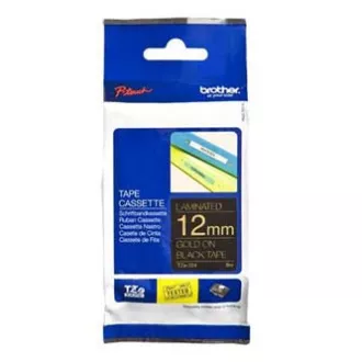 Brother originální páska do tiskárny štítků, Brother, TZE-334, zlatý tisk/černý podklad, laminovaná, 8m, 12mm Brother originální páska do tiskárny štítků, Brother, TZE-334, zlatý tisk/černý podklad, laminovaná, 8m, 12mm