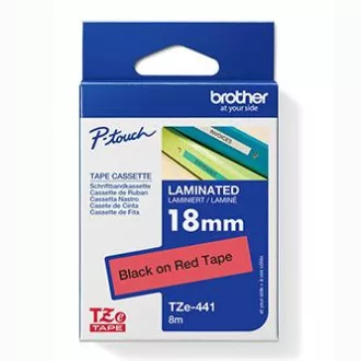 Brother originální páska do tiskárny štítků, Brother, TZE-441, černý tisk/červený podklad, laminovaná, 8m, 18mm Brother originální páska do tiskárny štítků, Brother, TZE-441, černý tisk/červený podklad, laminovaná, 8m, 18mm