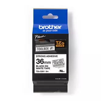 Brother originální páska do tiskárny štítků, Brother, TZE-S261, černý tisk/bílý podklad, laminovaná, 8m, 36mm, extrémně adhezivní Brother originální páska do tiskárny štítků, Brother, TZE-S261, černý tisk/bílý podklad, laminovaná, 8m, 36mm, extrémně adhezivní