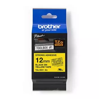 Brother originální páska do tiskárny štítků, Brother, TZE-S631, černý tisk/žlutý podklad, laminovaná, 8m, 12mm, extrémně adhezivní Brother originální páska do tiskárny štítků, Brother, TZE-S631, černý tisk/žlutý podklad, laminovaná, 8m, 12mm, extrémně adhezivní