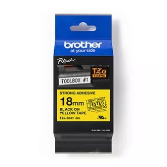 Brother originální páska do tiskárny štítků, Brother, TZE-S641, černý tisk/žlutý podklad, laminovaná, 8m, 18mm, extrémně adhezivní Brother originální páska do tiskárny štítků, Brother, TZE-S641, černý tisk/žlutý podklad, laminovaná, 8m, 18mm, extrémně adhezivní