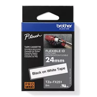 Brother originální páska do tiskárny štítků, Brother, TZE-FX251, černý tisk/bílý podklad, laminovaná, 8m, 24mm, flexibilní Brother originální páska do tiskárny štítků, Brother, TZE-FX251, černý tisk/bílý podklad, laminovaná, 8m, 24mm, flexibilní