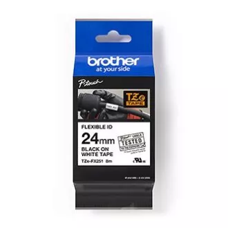 Brother originální páska do tiskárny štítků, Brother, TZE-FX251, černý tisk/bílý podklad, laminovaná, 8m, 24mm, flexibilní Brother originální páska do tiskárny štítků, Brother, TZE-FX251, černý tisk/bílý podklad, laminovaná, 8m, 24mm, flexibilní