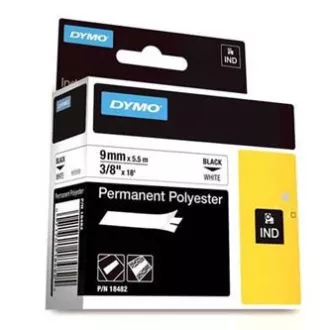 Dymo originální páska do tiskárny štítků, Dymo, 18482, černý tisk/bílý podklad, 5.5m, 9mm, RHINO permanentní polyesterová D1 Dymo originální páska do tiskárny štítků, Dymo, 18482, černý tisk/bílý podklad, 5.5m, 9mm, RHINO permanentní polyesterová D1