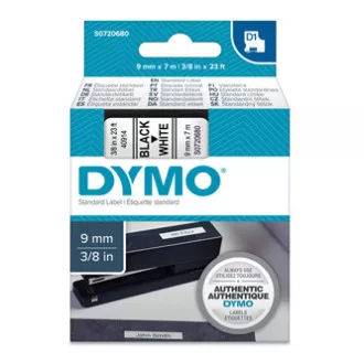 Dymo originální páska do tiskárny štítků, Dymo, 40913, S0720680, černý tisk/bílý podklad, 7m, 9mm, D1 Dymo originální páska do tiskárny štítků, Dymo, 40913, S0720680, černý tisk/bílý podklad, 7m, 9mm, D1
