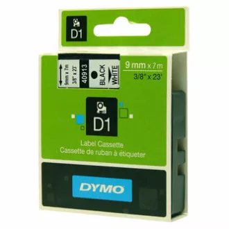Dymo originální páska do tiskárny štítků, Dymo, 40913, S0720680, černý tisk/bílý podklad, 7m, 9mm, D1 Dymo originální páska do tiskárny štítků, Dymo, 40913, S0720680, černý tisk/bílý podklad, 7m, 9mm, D1