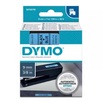 Dymo originální páska do tiskárny štítků, Dymo, 40916, S0720710, černý tisk/modrý podklad, 7m, 9mm, D1 Dymo originální páska do tiskárny štítků, Dymo, 40916, S0720710, černý tisk/modrý podklad, 7m, 9mm, D1