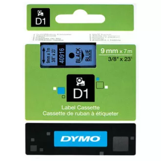 Dymo originální páska do tiskárny štítků, Dymo, 40916, S0720710, černý tisk/modrý podklad, 7m, 9mm, D1 Dymo originální páska do tiskárny štítků, Dymo, 40916, S0720710, černý tisk/modrý podklad, 7m, 9mm, D1