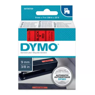 Dymo originální páska do tiskárny štítků, Dymo, 40917, S0720720, černý tisk/červený podklad, 7m, 9mm, D1 Dymo originální páska do tiskárny štítků, Dymo, 40917, S0720720, černý tisk/červený podklad, 7m, 9mm, D1