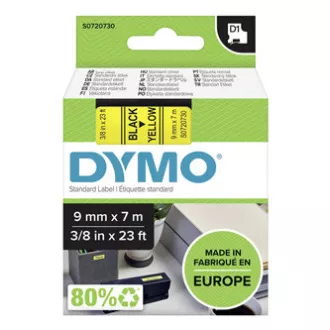 Dymo originální páska do tiskárny štítků, Dymo, 40918, S0720730, černý tisk/žlutý podklad, 7m, 9mm, D1 Dymo originální páska do tiskárny štítků, Dymo, 40918, S0720730, černý tisk/žlutý podklad, 7m, 9mm, D1