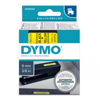 Dymo originální páska do tiskárny štítků, Dymo, 40918, S0720730, černý tisk/žlutý podklad, 7m, 9mm, D1 Dymo originální páska do tiskárny štítků, Dymo, 40918, S0720730, černý tisk/žlutý podklad, 7m, 9mm, D1