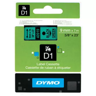Dymo originální páska do tiskárny štítků, Dymo, 40919, S0720740, černý tisk/zelený podklad, 7m, 9mm, D1 Dymo originální páska do tiskárny štítků, Dymo, 40919, S0720740, černý tisk/zelený podklad, 7m, 9mm, D1