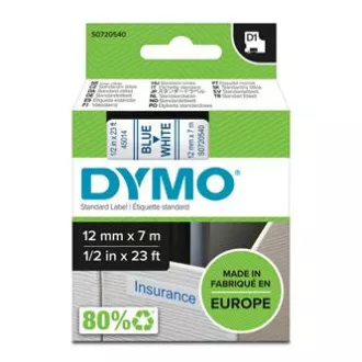 Dymo originální páska do tiskárny štítků, Dymo, 45014, S0720540, modrý tisk/bílý podklad, 7m, 12mm, D1 Dymo originální páska do tiskárny štítků, Dymo, 45014, S0720540, modrý tisk/bílý podklad, 7m, 12mm, D1