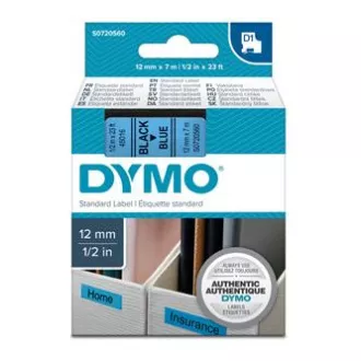 Dymo originální páska do tiskárny štítků, Dymo, 45016, S0720560, černý tisk/modrý podklad, 7m, 12mm, D1 Dymo originální páska do tiskárny štítků, Dymo, 45016, S0720560, černý tisk/modrý podklad, 7m, 12mm, D1