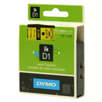 Dymo originální páska do tiskárny štítků, Dymo, 45018, S0720580, černý tisk/žlutý podklad, 7m, 12mm, D1 Dymo originální páska do tiskárny štítků, Dymo, 45018, S0720580, černý tisk/žlutý podklad, 7m, 12mm, D1