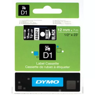 Dymo originální páska do tiskárny štítků, Dymo, 45021, S0720610, bílý tisk/černý podklad, 7m, 12mm, D1 Dymo originální páska do tiskárny štítků, Dymo, 45021, S0720610, bílý tisk/černý podklad, 7m, 12mm, D1