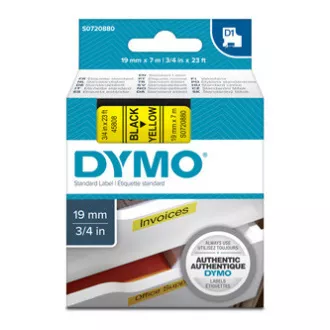 Dymo originální páska do tiskárny štítků, Dymo, 45808, S0720880, černý tisk/žlutý podklad, 7m, 19mm, D1 Dymo originální páska do tiskárny štítků, Dymo, 45808, S0720880, černý tisk/žlutý podklad, 7m, 19mm, D1