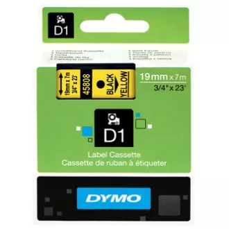 Dymo originální páska do tiskárny štítků, Dymo, 45808, S0720880, černý tisk/žlutý podklad, 7m, 19mm, D1 Dymo originální páska do tiskárny štítků, Dymo, 45808, S0720880, černý tisk/žlutý podklad, 7m, 19mm, D1