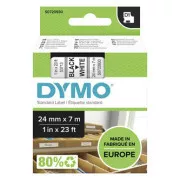 Dymo originální páska do tiskárny štítků, Dymo, 53713, S0720930, černý tisk/bílý podklad, 7m, 24mm, D1