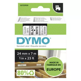 Dymo originální páska do tiskárny štítků, Dymo, 53713, S0720930, černý tisk/bílý podklad, 7m, 24mm, D1 Dymo originální páska do tiskárny štítků, Dymo, 53713, S0720930, černý tisk/bílý podklad, 7m, 24mm, D1
