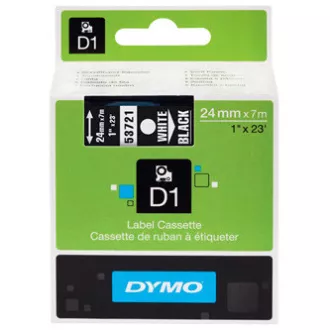 Dymo originální páska do tiskárny štítků, Dymo, 53721, S0721010, bílý tisk/černý podklad, 7m, 24mm, D1 Dymo originální páska do tiskárny štítků, Dymo, 53721, S0721010, bílý tisk/černý podklad, 7m, 24mm, D1