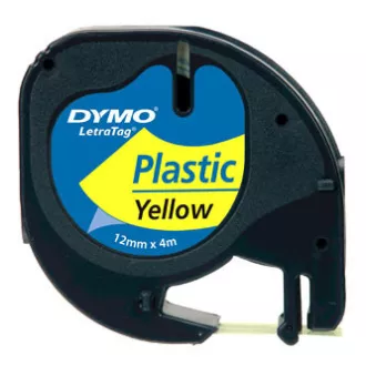 Dymo originální páska do tiskárny štítků, Dymo, 59423, S0721620, černý tisk/žlutý podklad, 4m, 12mm, LetraTag plastová páska Dymo originální páska do tiskárny štítků, Dymo, 59423, S0721620, černý tisk/žlutý podklad, 4m, 12mm, LetraTag plastová páska