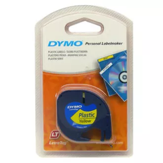 Dymo originální páska do tiskárny štítků, Dymo, 59423, S0721620, černý tisk/žlutý podklad, 4m, 12mm, LetraTag plastová páska Dymo originální páska do tiskárny štítků, Dymo, 59423, S0721620, černý tisk/žlutý podklad, 4m, 12mm, LetraTag plastová páska