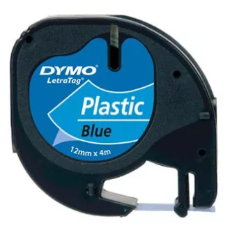 Dymo originální páska do tiskárny štítků, Dymo, S0721650, černý tisk/modrý podklad, 4m, 12mm, LetraTag plastová páska Dymo originální páska do tiskárny štítků, Dymo, S0721650, černý tisk/modrý podklad, 4m, 12mm, LetraTag plastová páska