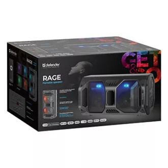 Defender reproduktor Rage, Li-Ion, 2.0, 50W, černý, regulace hlasitosti, LED podsvícení, BT 5.0, TWS, dálkové ovládání, 45Hz~22kHz Defender reproduktor Rage, Li-Ion, 2.0, 50W, černý, regulace hlasitosti, LED podsvícení, BT 5.0, TWS, dálkové ovládání, 45Hz~22kHz