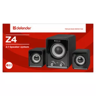 Defender reproduktory Z4, 2.1, 11W, černé, regulace hlasitosti, regulace basů, 50Hz~20kHz Defender reproduktory Z4, 2.1, 11W, černé, regulace hlasitosti, regulace basů, 50Hz~20kHz