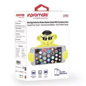 Promate Bluetooth reproduktor Ape, Li-Ion, 1.0, 3W, bílý, ,pro děti, držák telefonu, DOPRODEJ Promate Bluetooth reproduktor Ape, Li-Ion, 1.0, 3W, bílý, ,pro děti, držák telefonu, DOPRODEJ