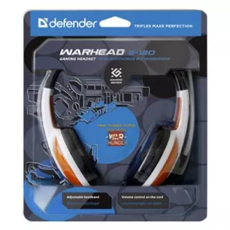 Defender Warhead G-120 herní sluchátka s mikrofonem, drátová, bílo-červená, 2x 3.5 mm jack Defender Warhead G-120 herní sluchátka s mikrofonem, drátová, bílo-červená, 2x 3.5 mm jack