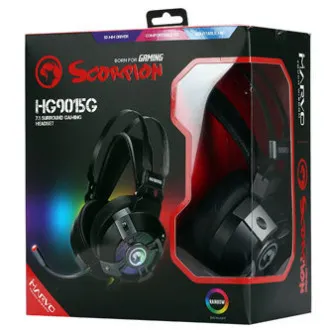 Marvo HG9015G sluchátka s mikrofonem, drátová, černá, 7.1 (virtuálně), USB - Použité Marvo HG9015G sluchátka s mikrofonem, drátová, černá, 7.1 (virtuálně), USB - Použité
