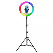 Powerton LIFE RING LIGHT, kruhové světlo 13", nastavení barev a svítivosti, držák telefonu a stativ, DOPRODEJ