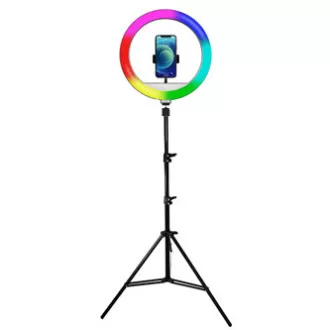 Powerton LIFE RING LIGHT, kruhové světlo 13", nastavení barev a svítivosti, držák telefonu a stativ, DOPRODEJ Powerton LIFE RING LIGHT, kruhové světlo 13", nastavení barev a svítivosti, držák telefonu a stativ, DOPRODEJ