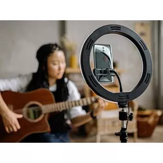 Powerton LIFE RING LIGHT, kruhové světlo 13", nastavení barev a svítivosti, držák telefonu a stativ, DOPRODEJ Powerton LIFE RING LIGHT, kruhové světlo 13", nastavení barev a svítivosti, držák telefonu a stativ, DOPRODEJ