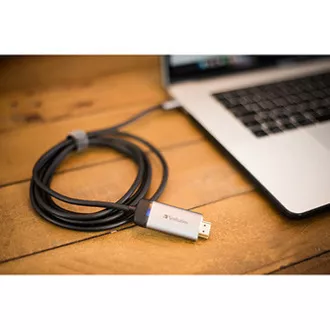 USB (3.1) hub 1-port, 49144, šedá, délka kabelu 1,5m, Verbatim, adaptér USB C na HDMI