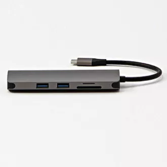 USB 3.1 Type-C Dokovací stanice šedá, All New, HDMI, RJ45, microSD, USB C (PD), 2x USB3.0 USB 3.1 Type-C Dokovací stanice šedá, All New, HDMI, RJ45, microSD, USB C (PD), 2x USB3.0